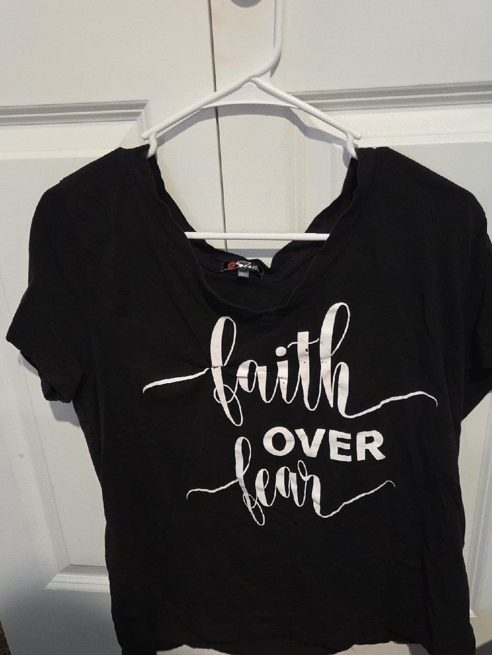 Faith Over Fear Short Sleeve Graphic Tee - Black